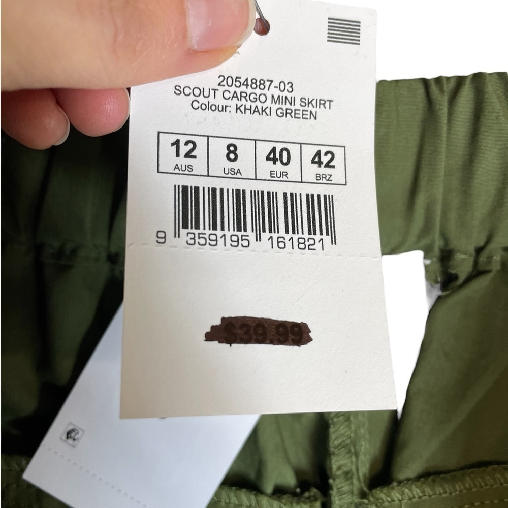 NWT Cotton On Cargo Mini Skirt Green Size 8 - Picture 5 of 8